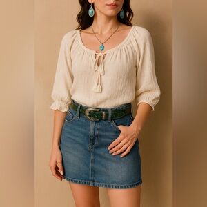 Vtg Green Croc Embossed Western Belt Silver Floral Buckle Size 34 Boho Cowgirl